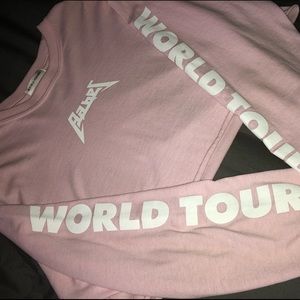 PacSun - Pink BABEZ Long Sleeve Crop Top